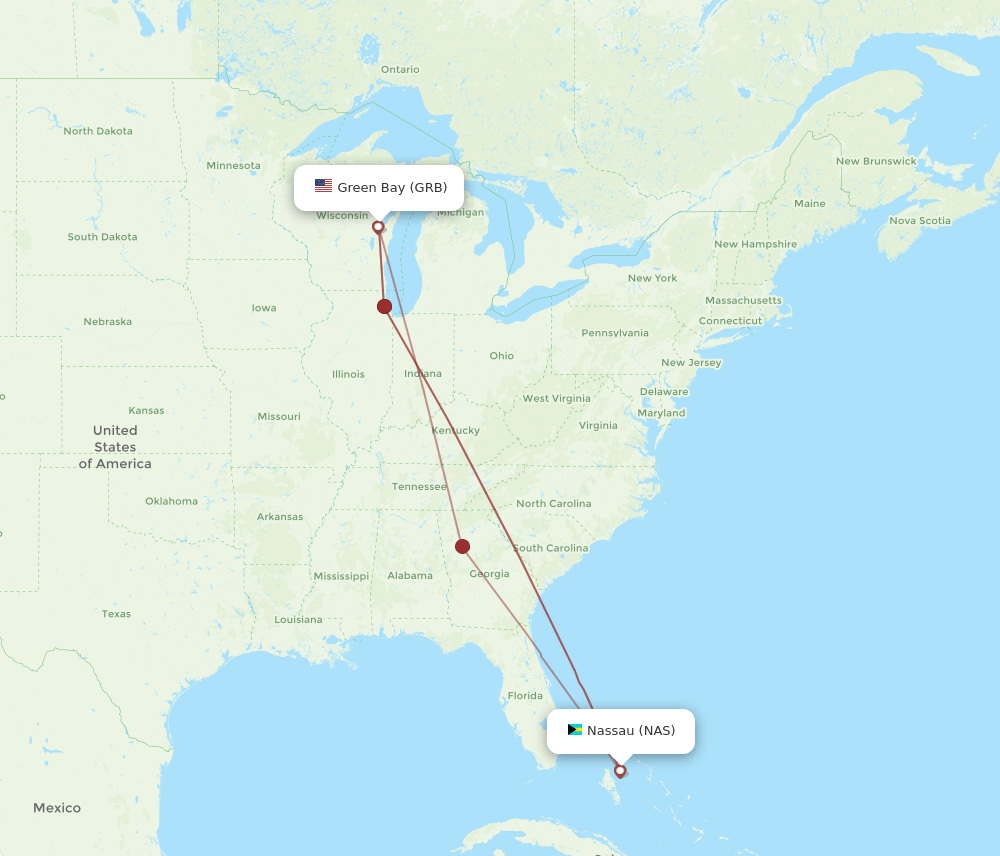 GRB-NAS flight routes
