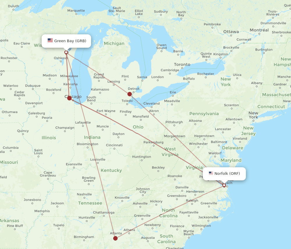 GRB-ORF flight routes