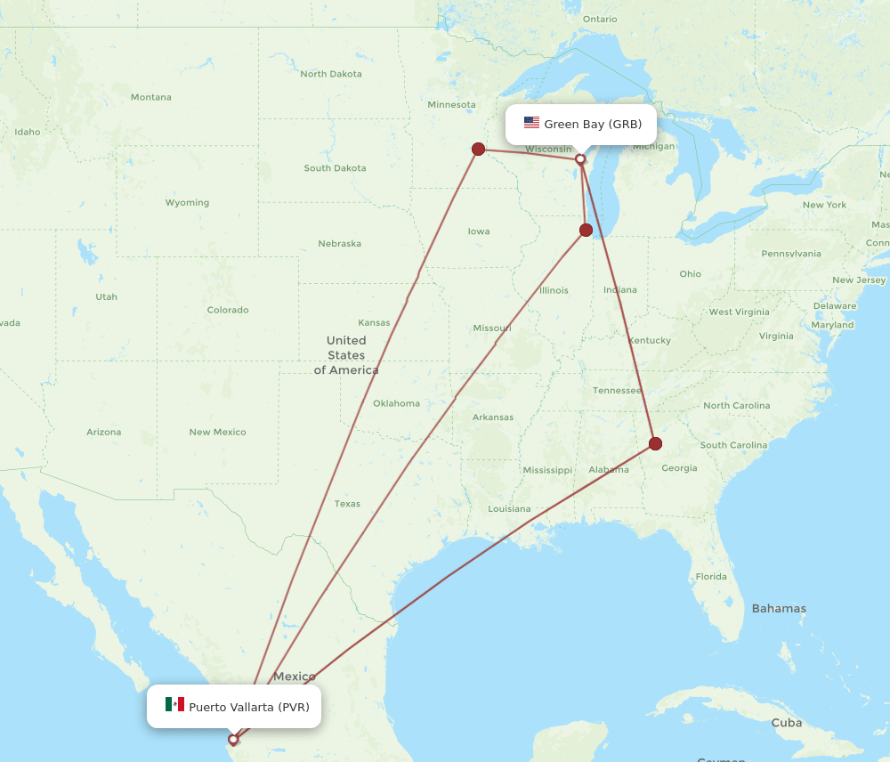 GRB-PVR flight routes