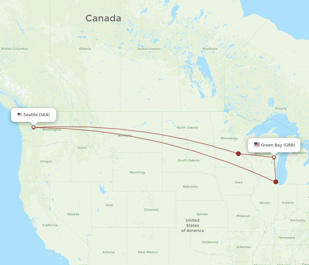 GRB-SEA flight routes