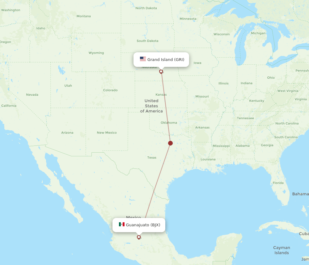 GRI-BJX flight routes