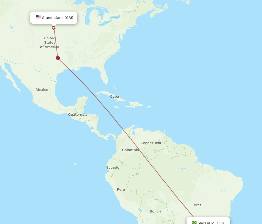 GRI-GRU flight routes