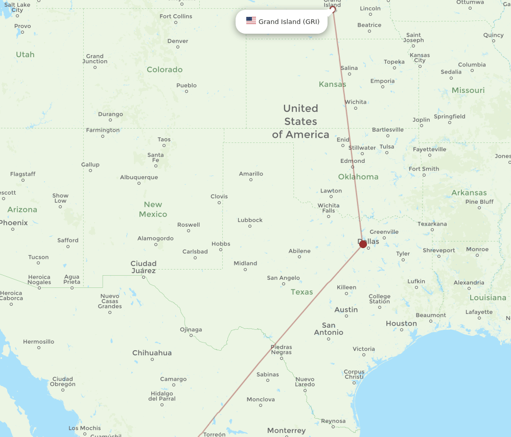 GRI-MZT flight routes
