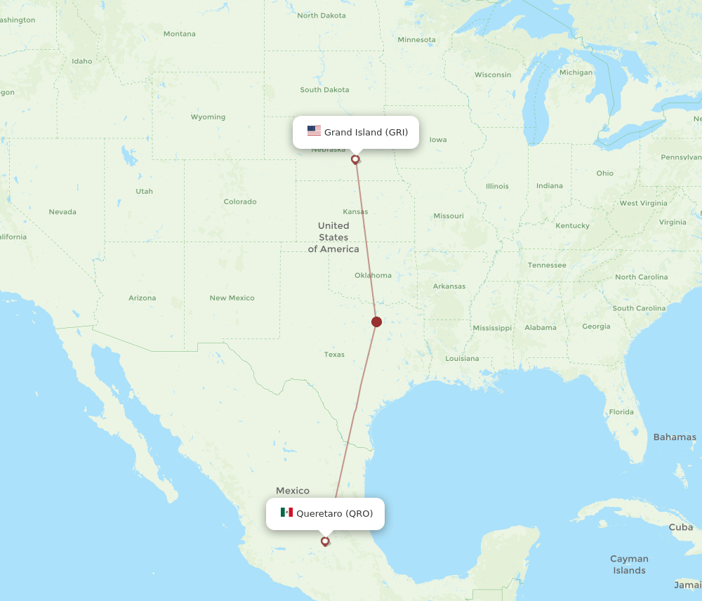 GRI-QRO flight routes