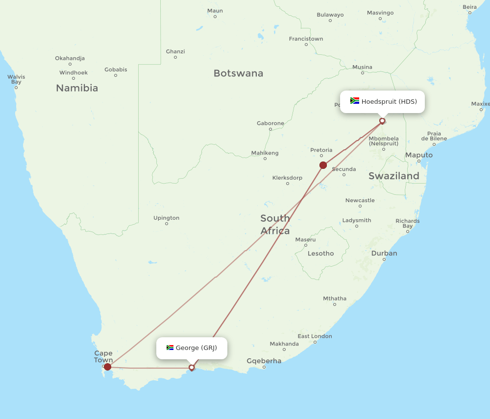 GRJ-HDS flight routes