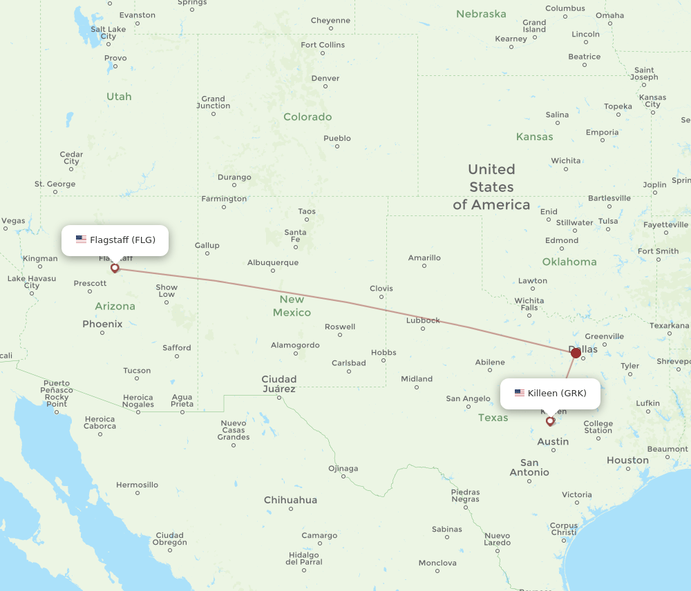 GRK-FLG flight routes