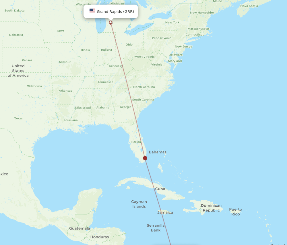 GRR-CTG flight routes