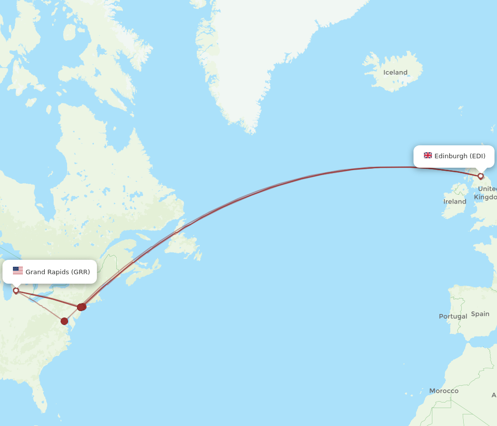 GRR-EDI flight routes