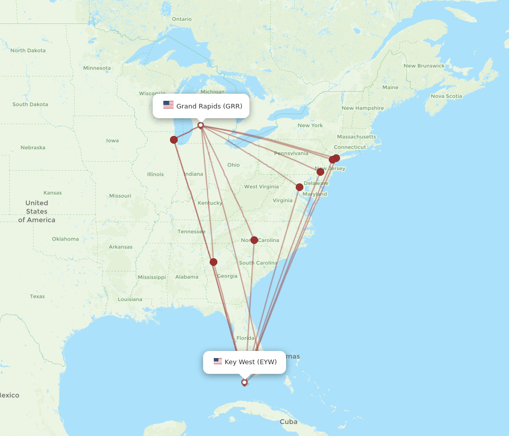 GRR-EYW flight routes