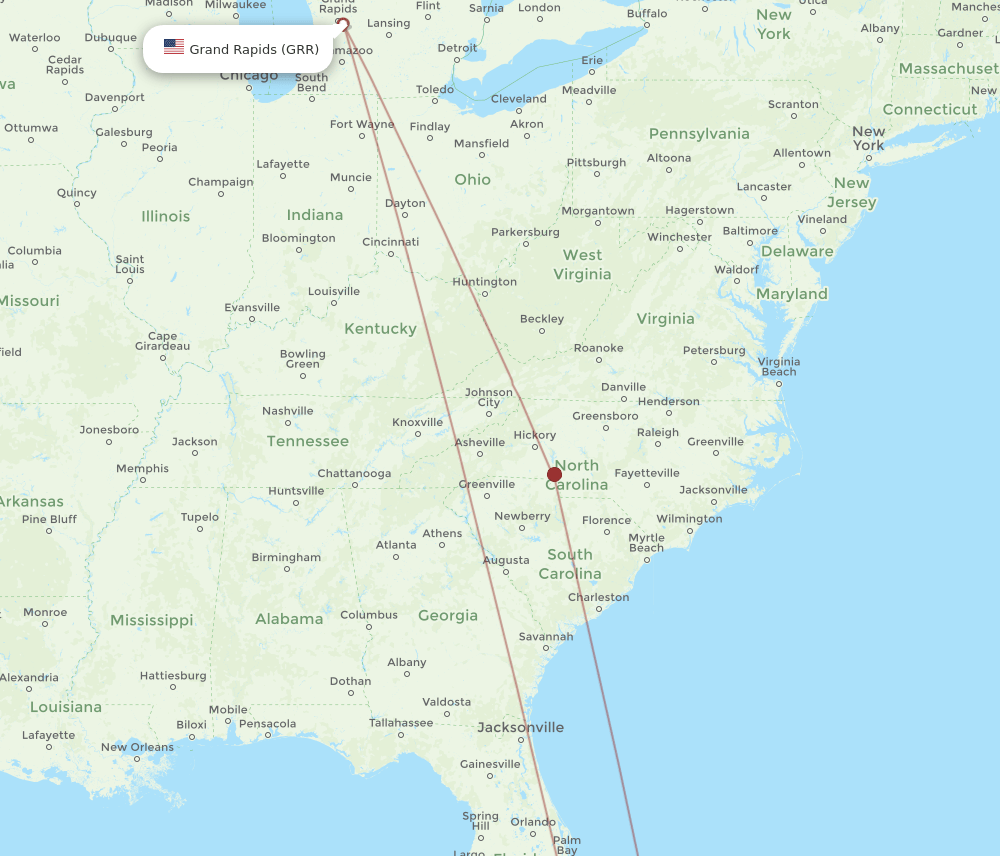 GRR-FPO flight routes
