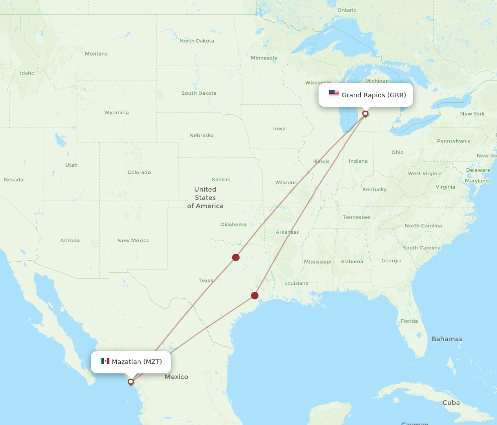 GRR-MZT flight routes