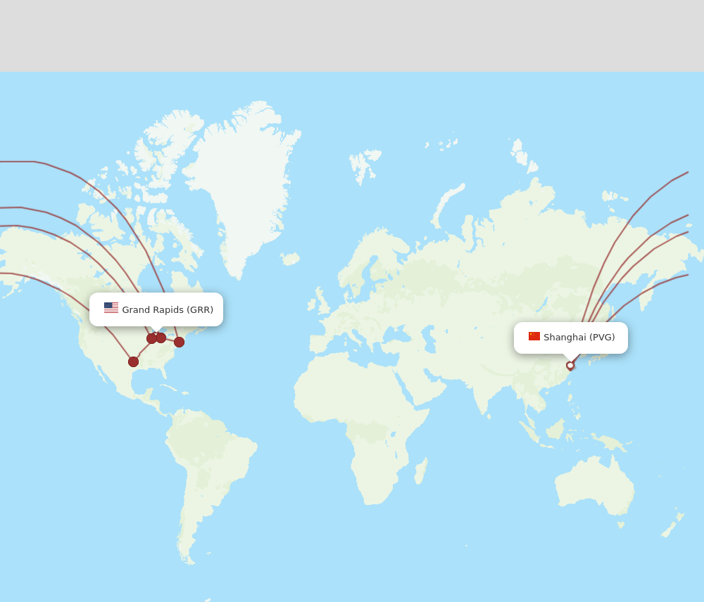 GRR-PVG flight routes