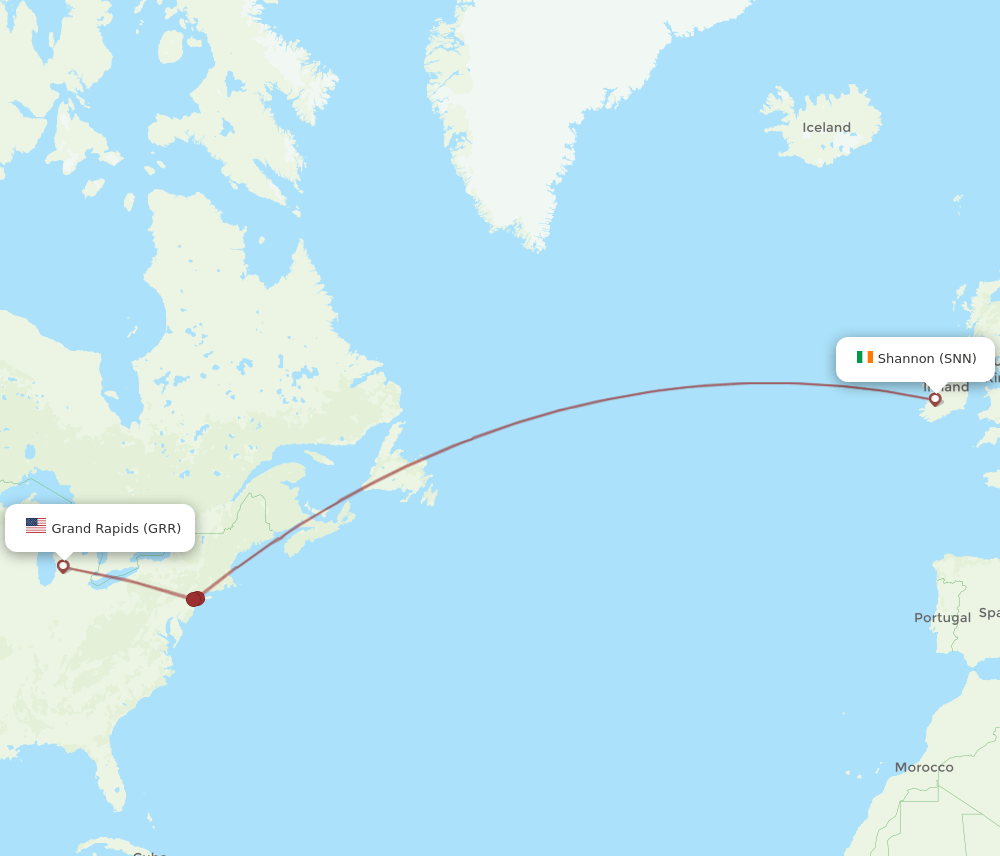 GRR-SNN flight routes