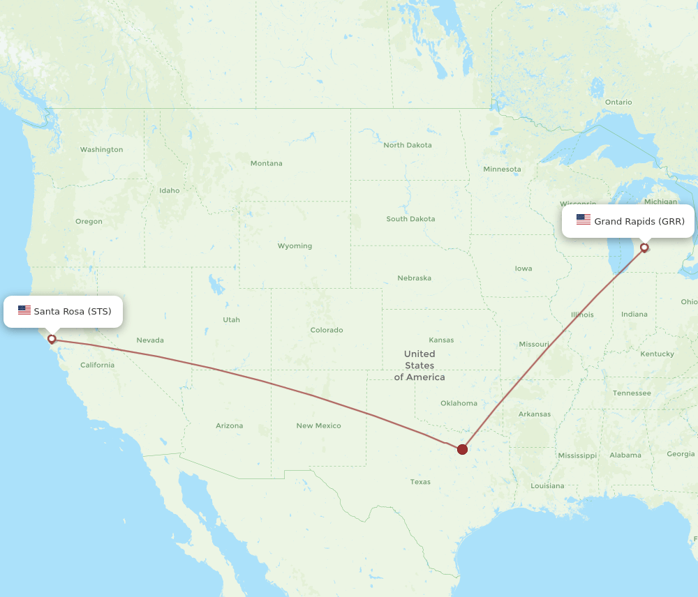 GRR to STS flights and routes map