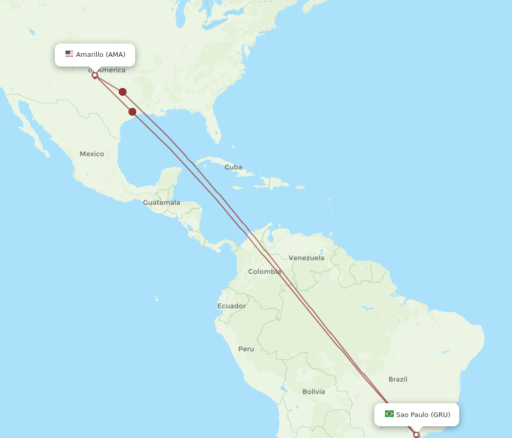 GRU-AMA flight routes