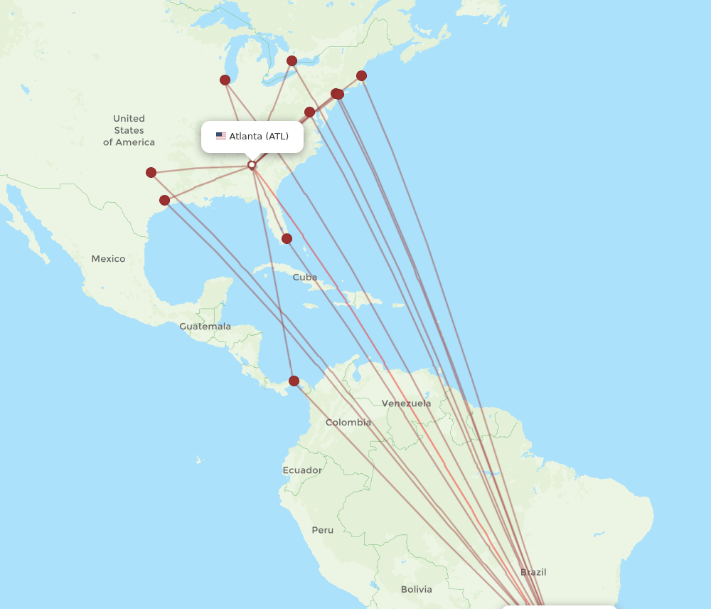 GRU-ATL flight routes