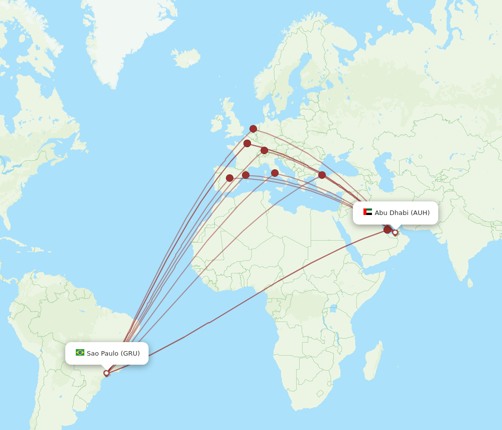 GRU-AUH flight routes