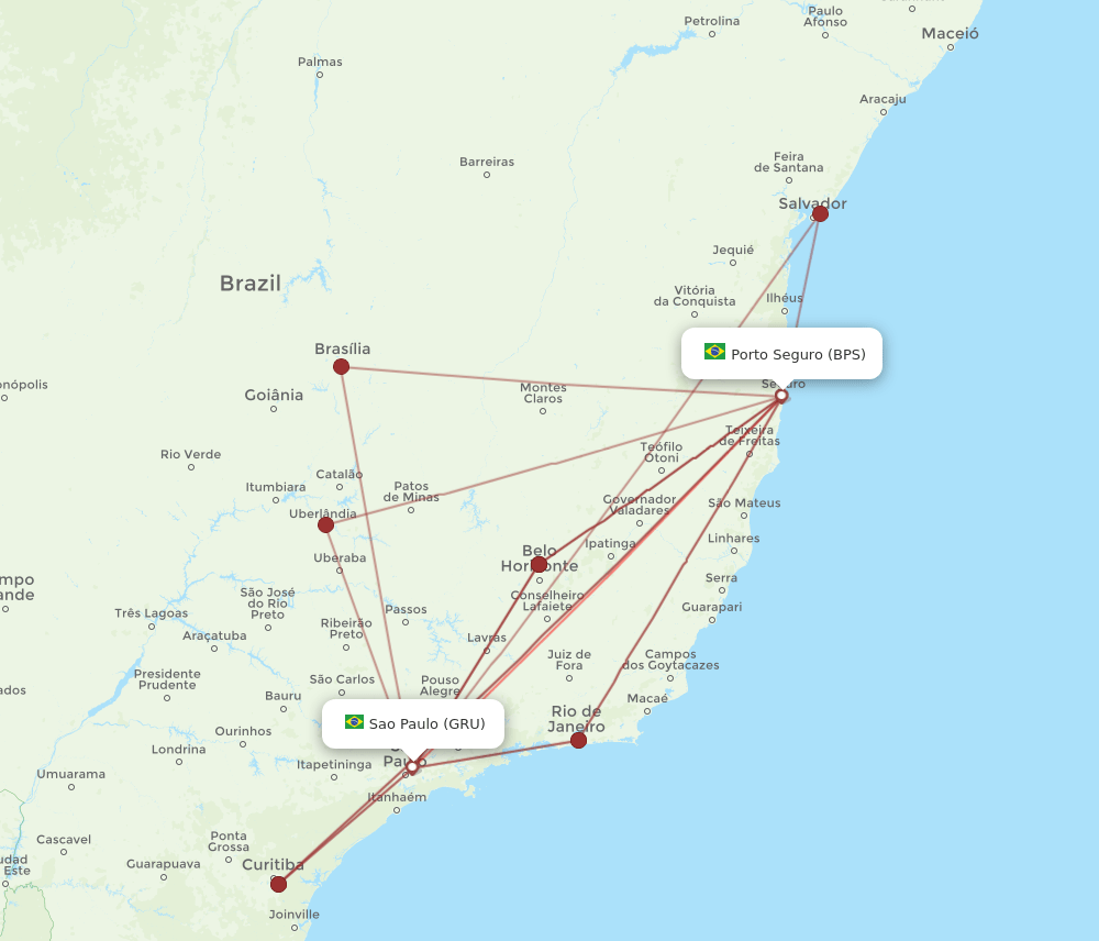 GRU-BPS flight routes
