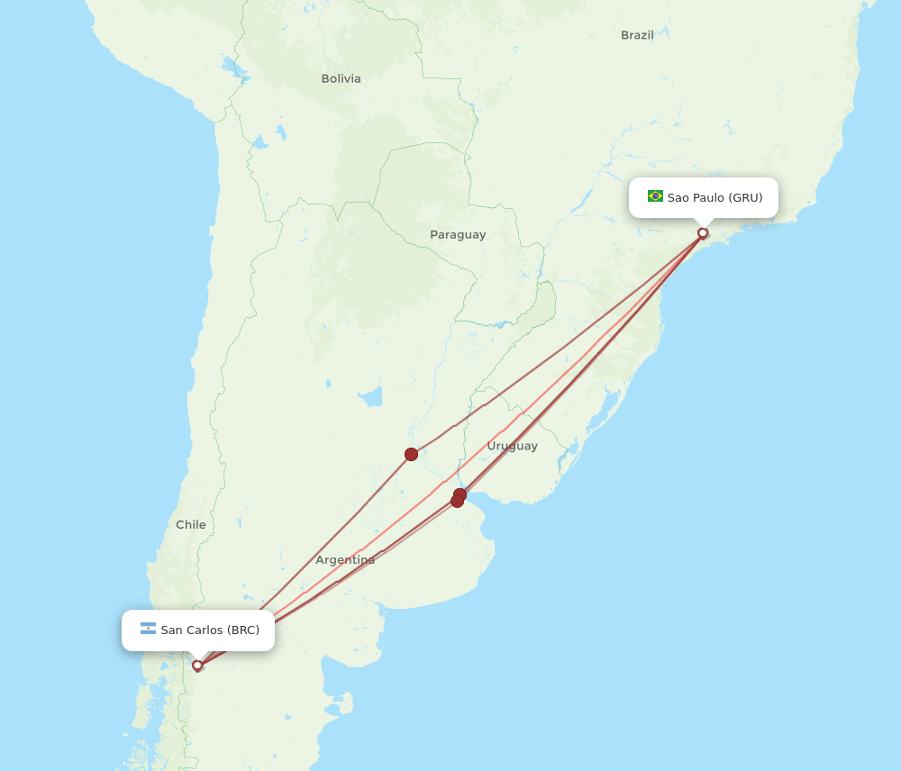 GRU-BRC flight routes