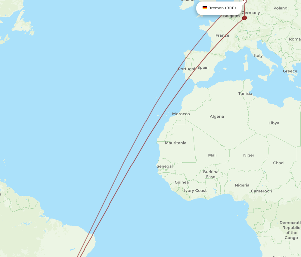 GRU-BRE flight routes
