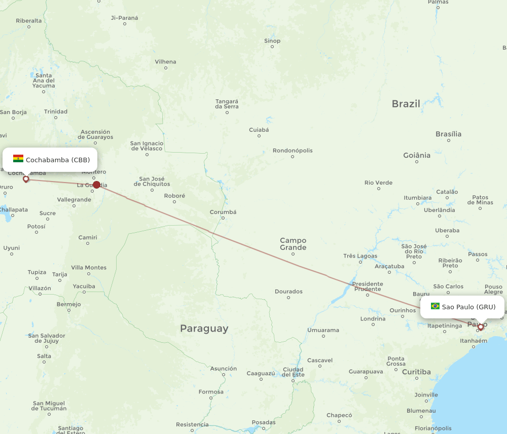 GRU-CBB flight routes