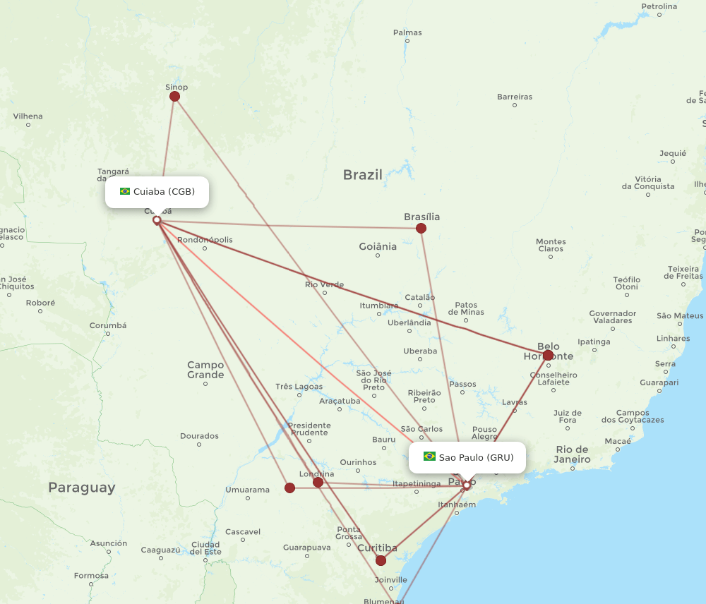 GRU-CGB flight routes