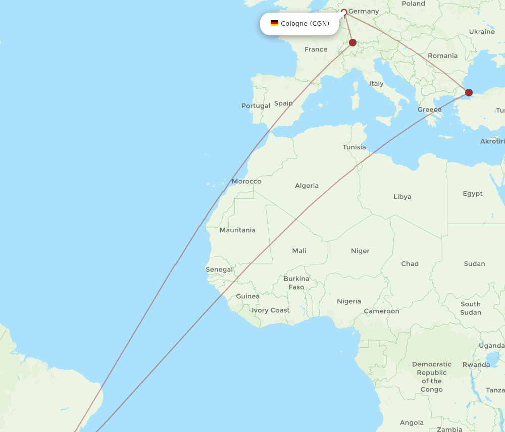 GRU-CGN flight routes