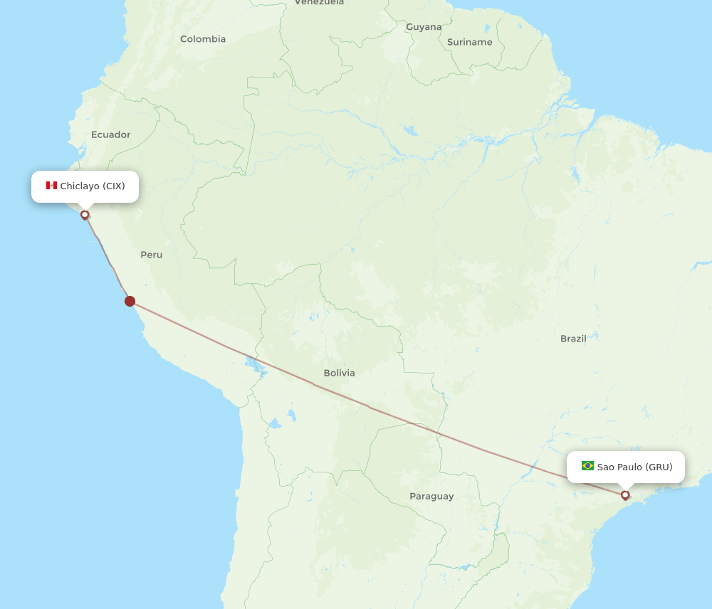 GRU-CIX flight routes