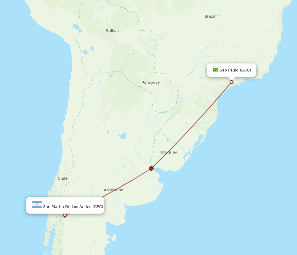 GRU-CPC flight routes