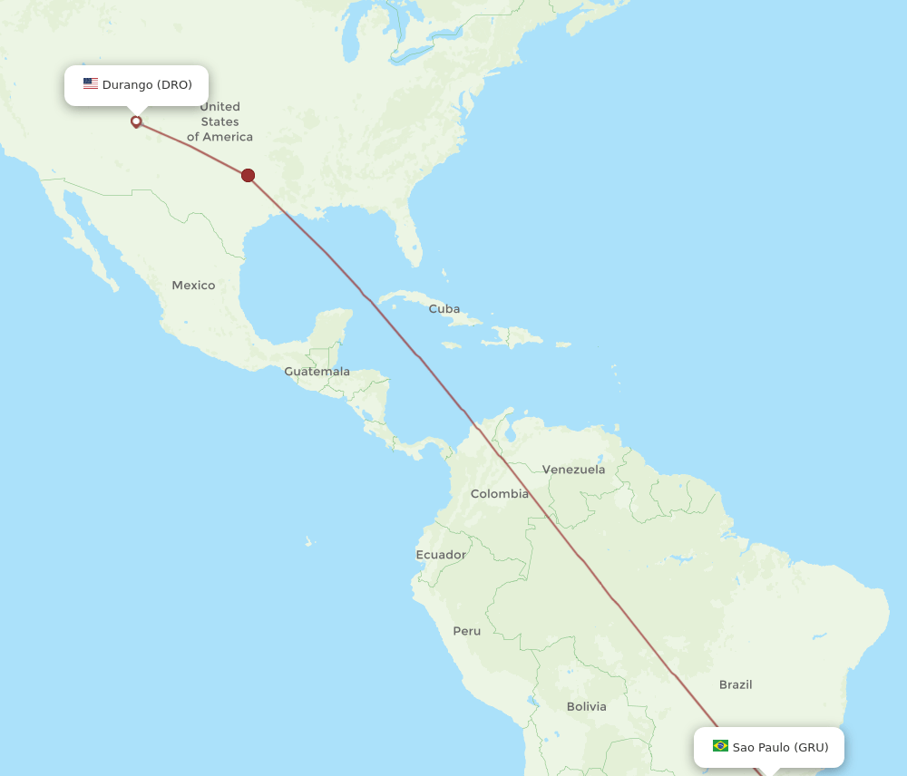 GRU-DRO flight routes