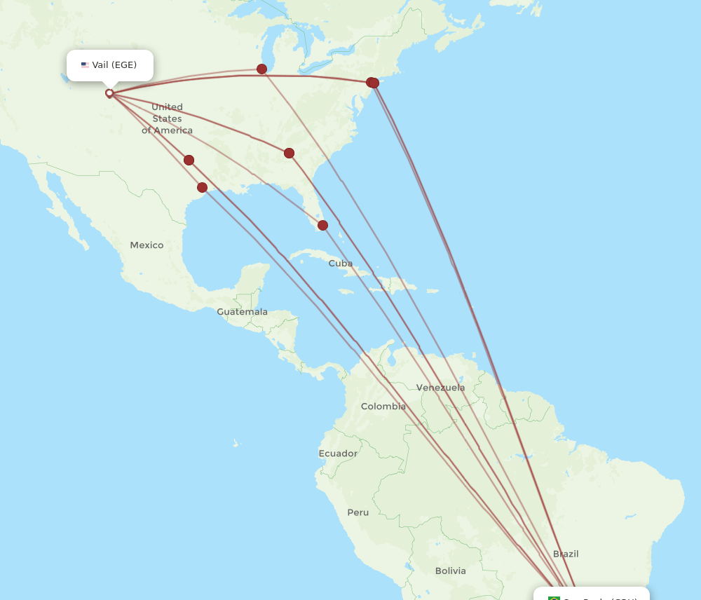 GRU-EGE flight routes