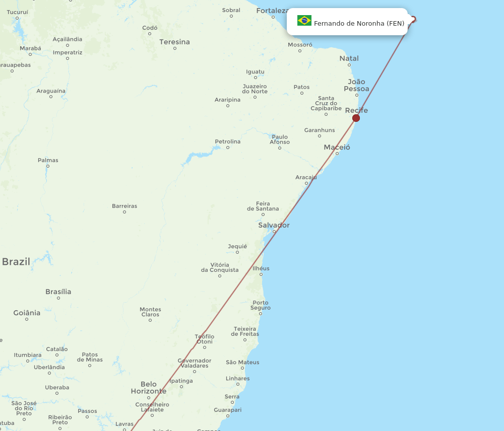 GRU-FEN flight routes