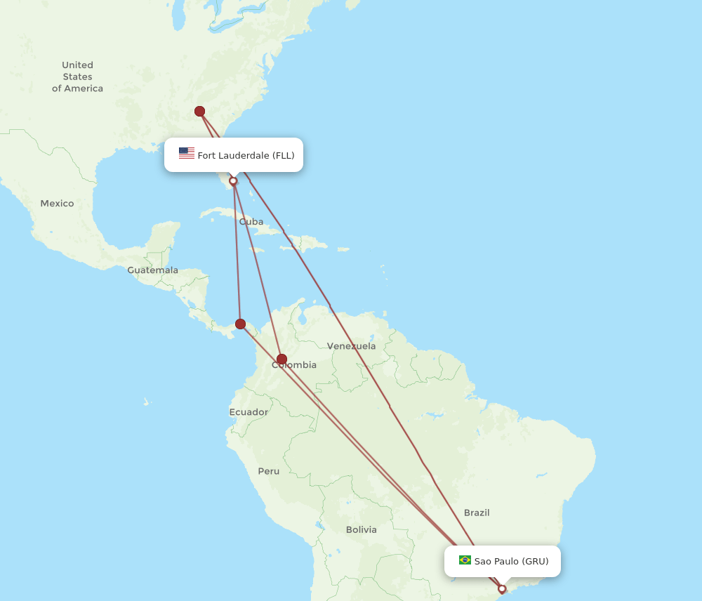 GRU-FLL flight routes