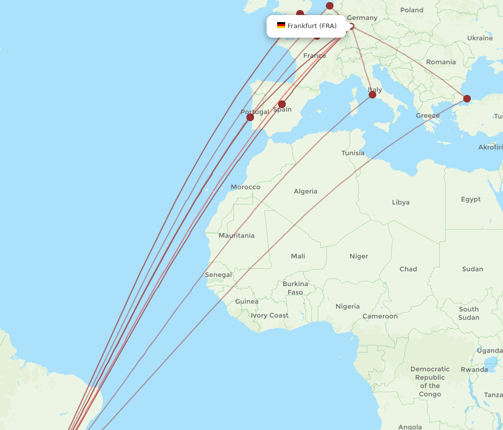 GRU-FRA flight routes