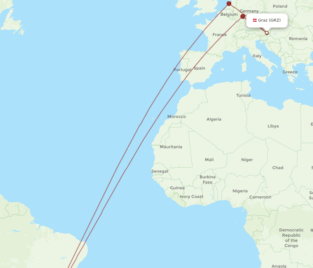 GRU-GRZ flight routes