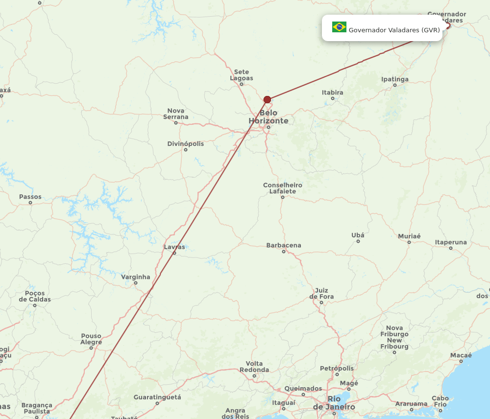 GRU-GVR flight routes