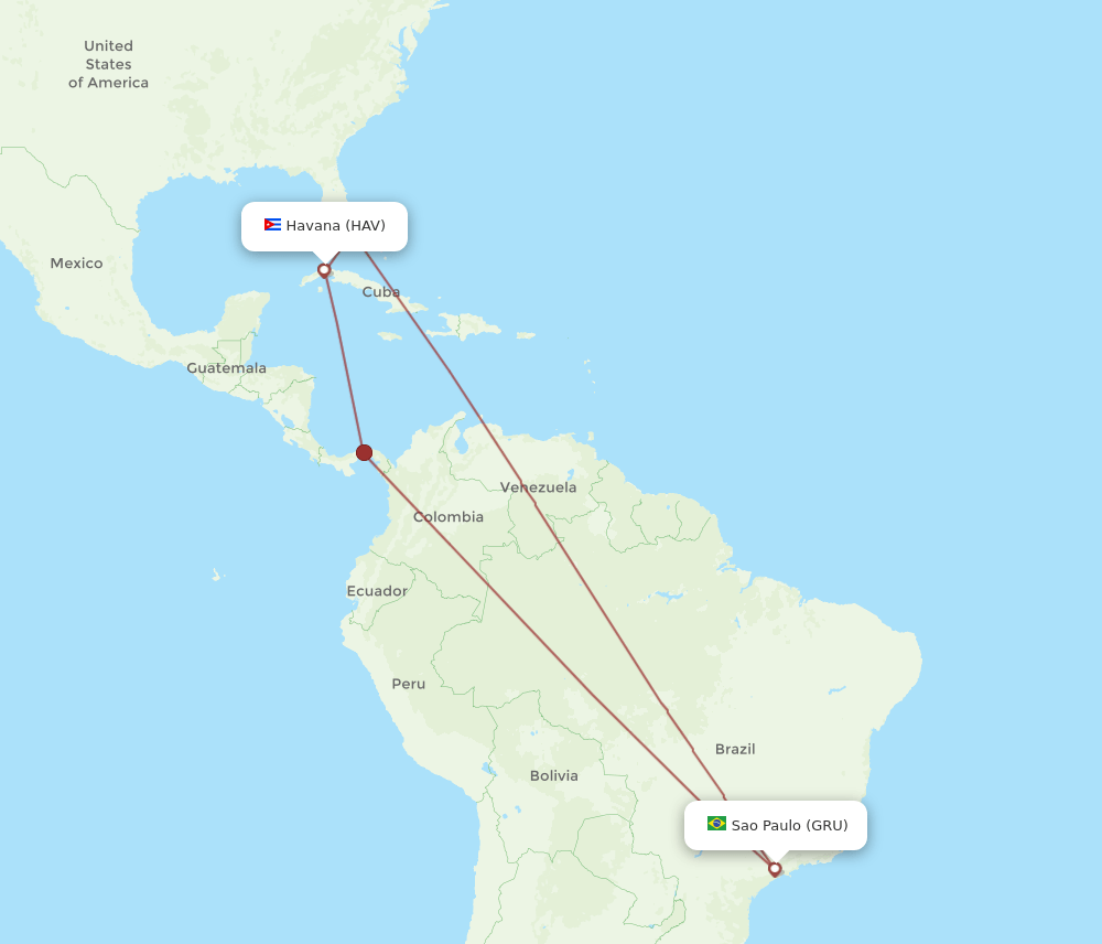 GRU-HAV flight routes