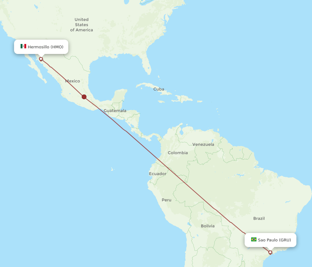 GRU-HMO flight routes