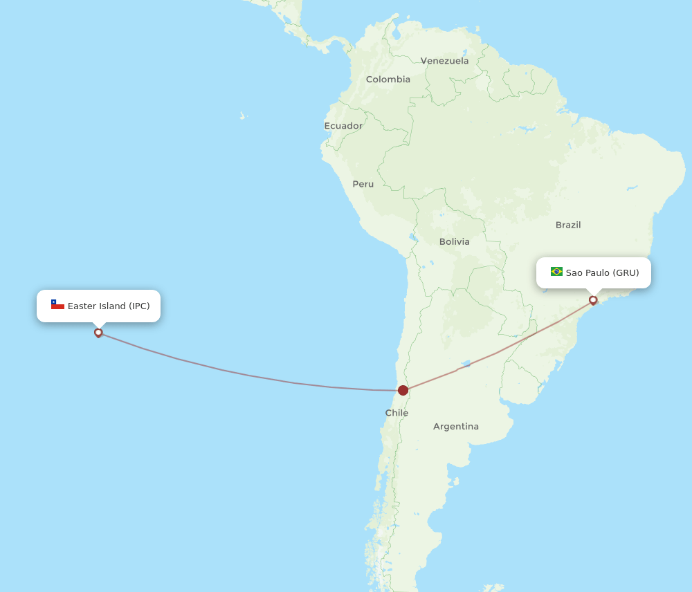 GRU-IPC flight routes