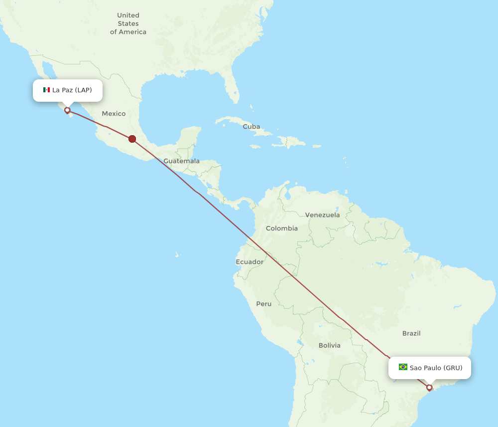 GRU-LAP flight routes