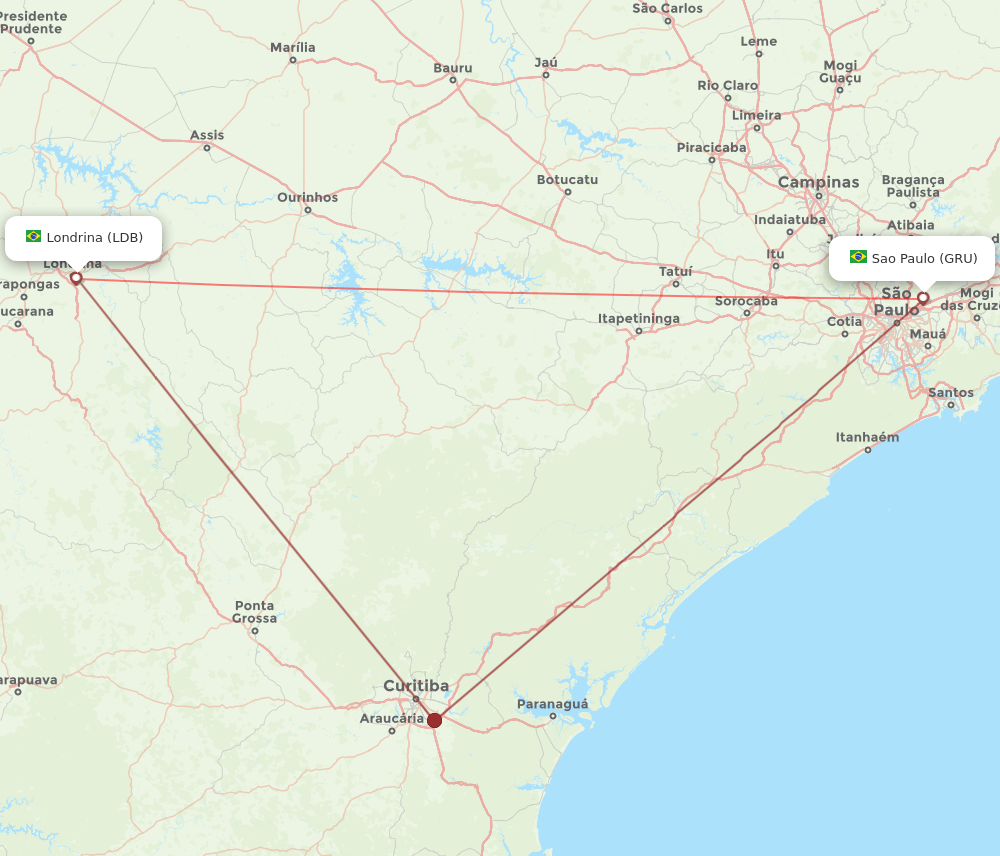 GRU-LDB flight routes