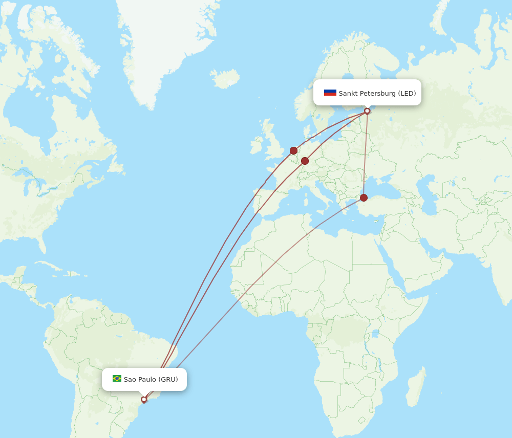 GRU-LED flight routes