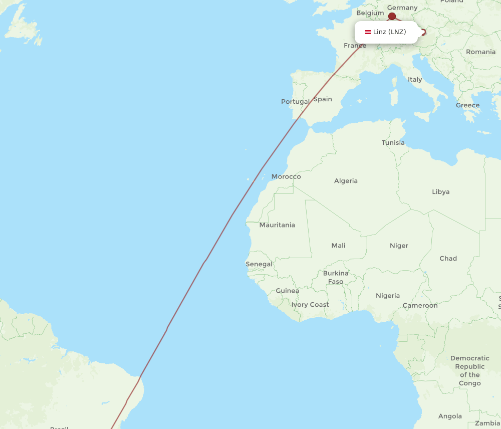GRU-LNZ flight routes