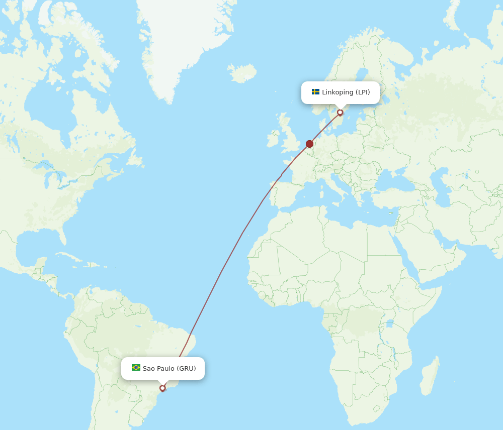 GRU-LPI flight routes