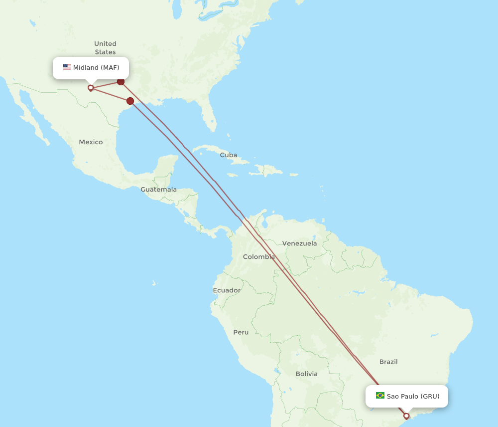 GRU-MAF flight routes