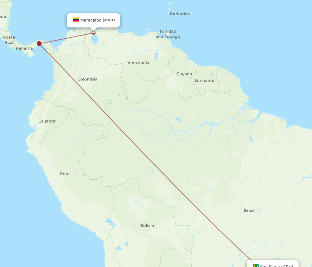 GRU-MAR flight routes