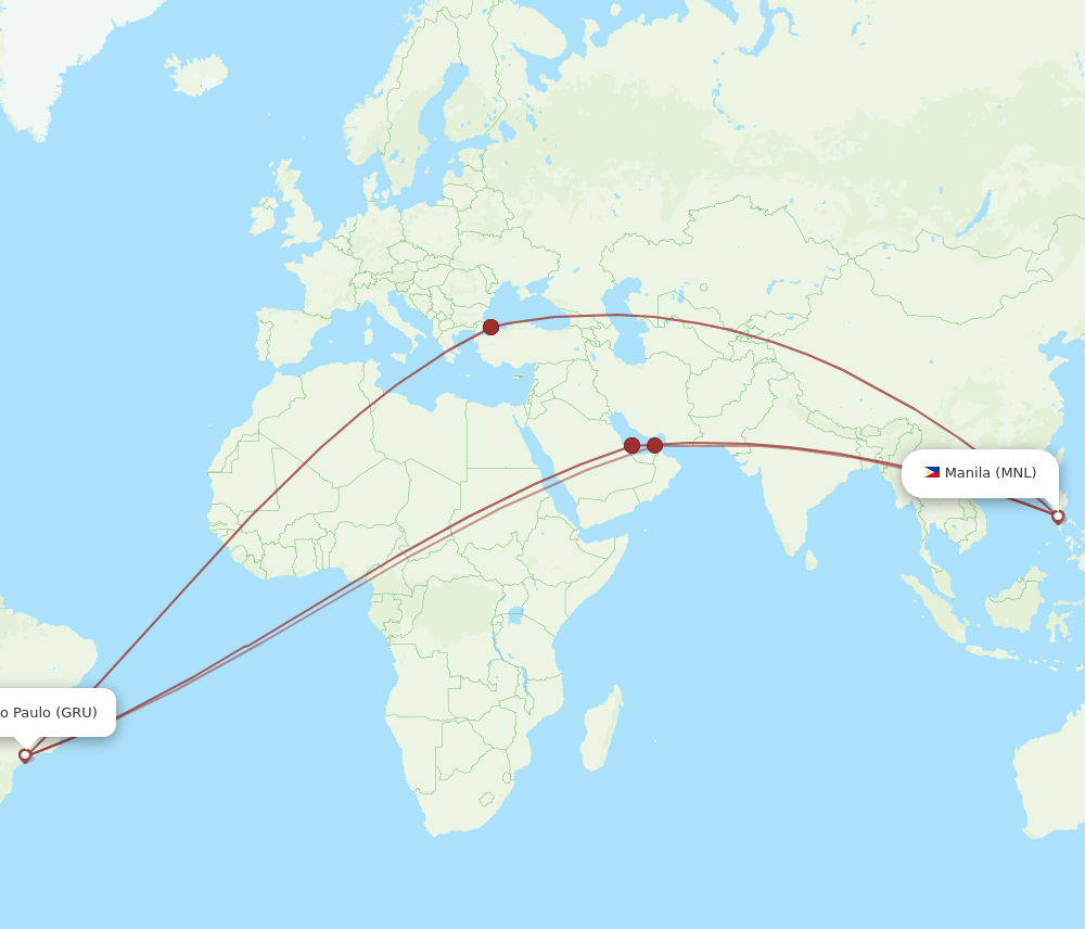 GRU-MNL flight routes