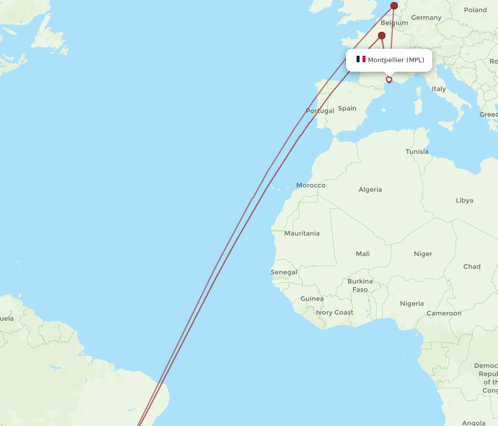 GRU-MPL flight routes