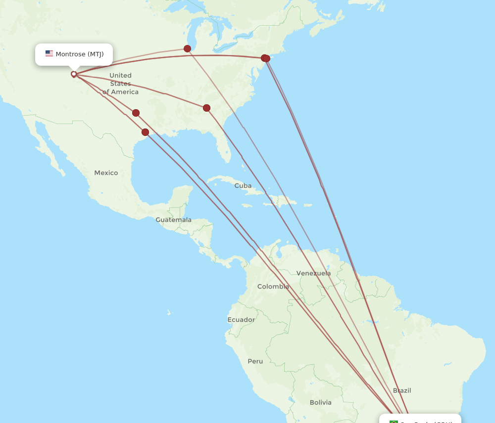 GRU-MTJ flight routes