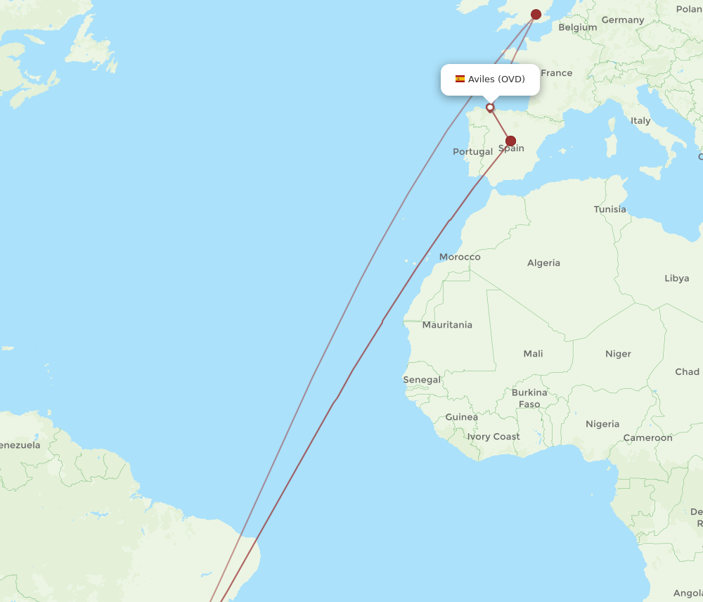 GRU-OVD flight routes